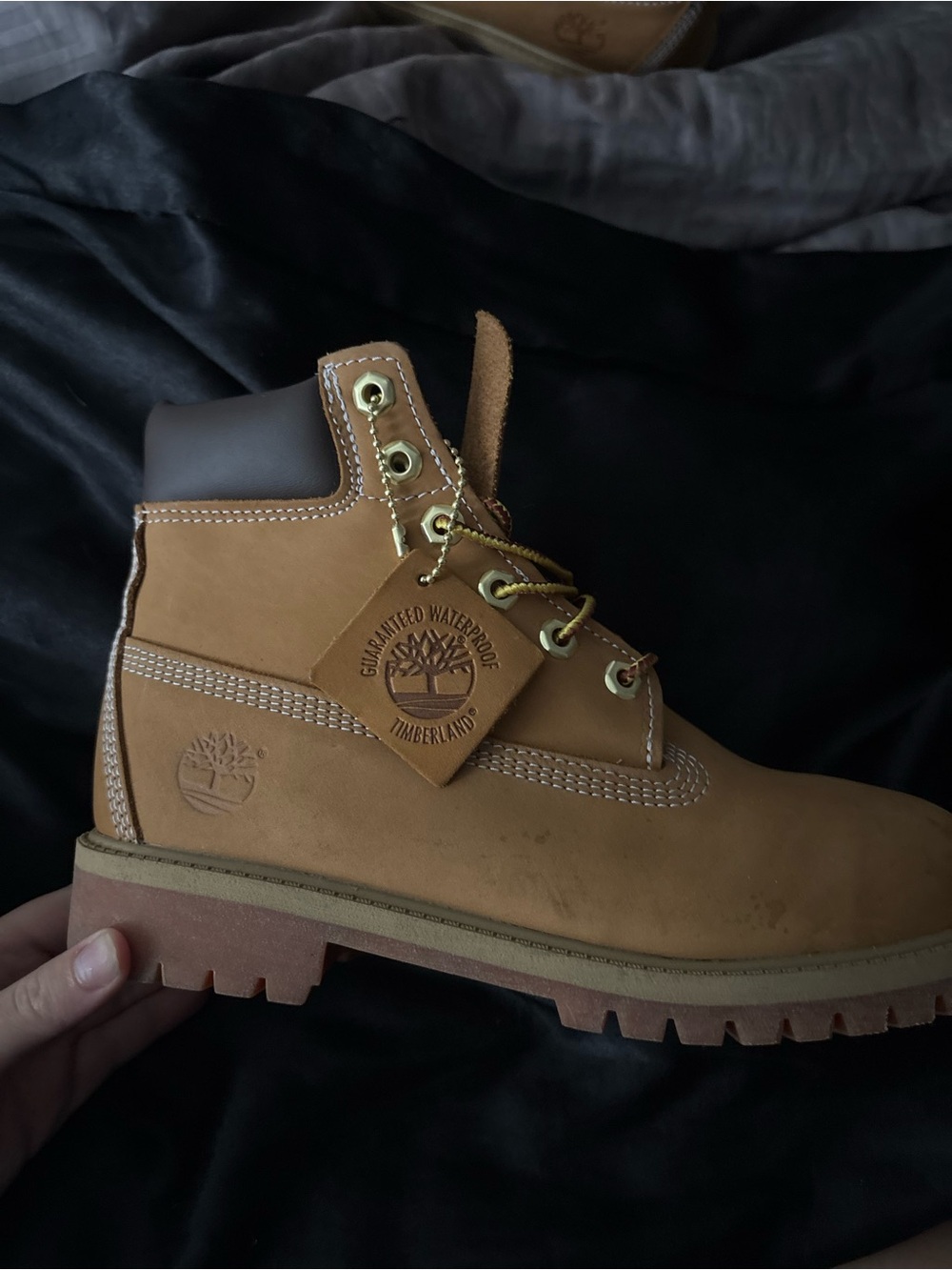 Timberland Kids Wheat Tan Waterproof Lace-Up Boot
